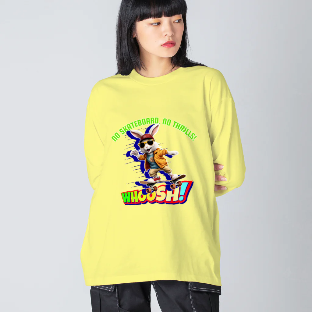 kazu_gのスケボーのない人生なんて!(ウサギ) Big Long Sleeve T-Shirt