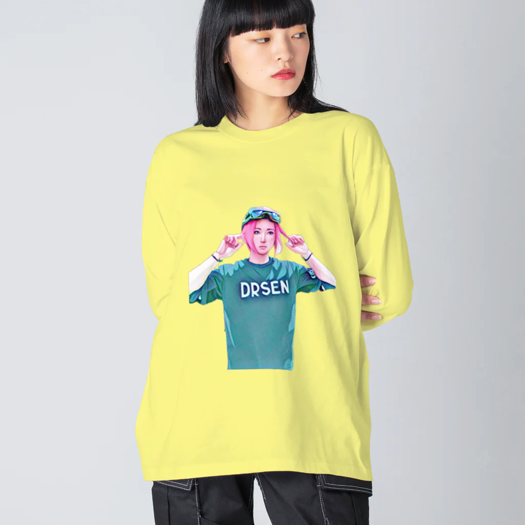 ichiyac designのAIピンクヘアーの女の子 Big Long Sleeve T-Shirt