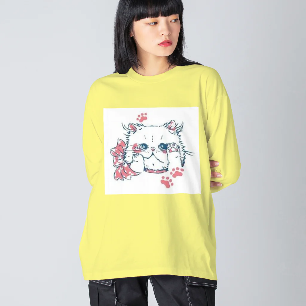 Reea wkoのふわっねっこっ ビッグシルエットロングスリーブTシャツ