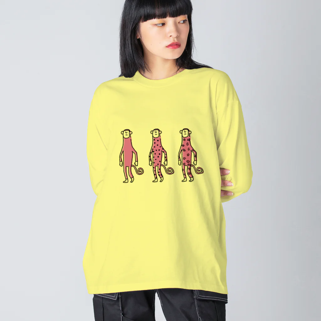 TakeLoop_goodsのPinkMonkeys Big Long Sleeve T-Shirt