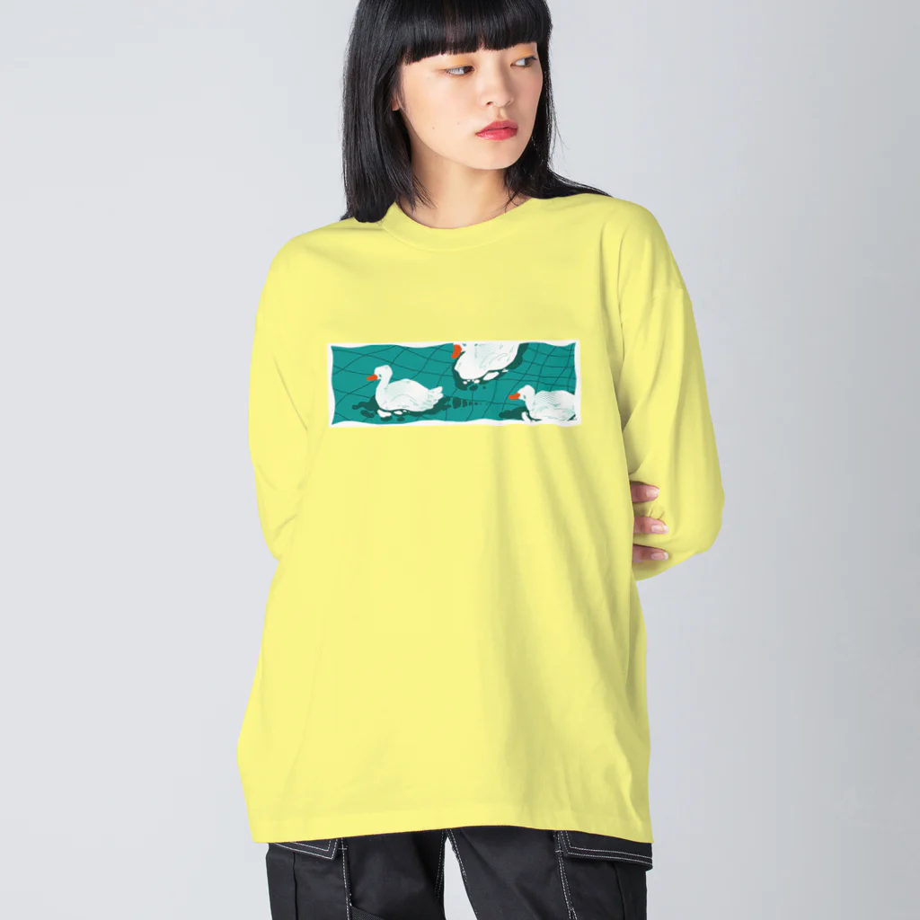 HOHOEMI🍋のゆらゆらアヒル池 ビッグシルエットロングスリーブTシャツ