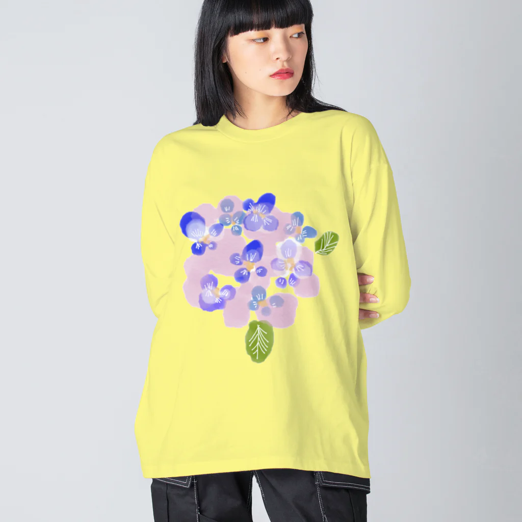 イラストレーター yasijunの君の名は紫陽花 ビッグシルエットロングスリーブTシャツ