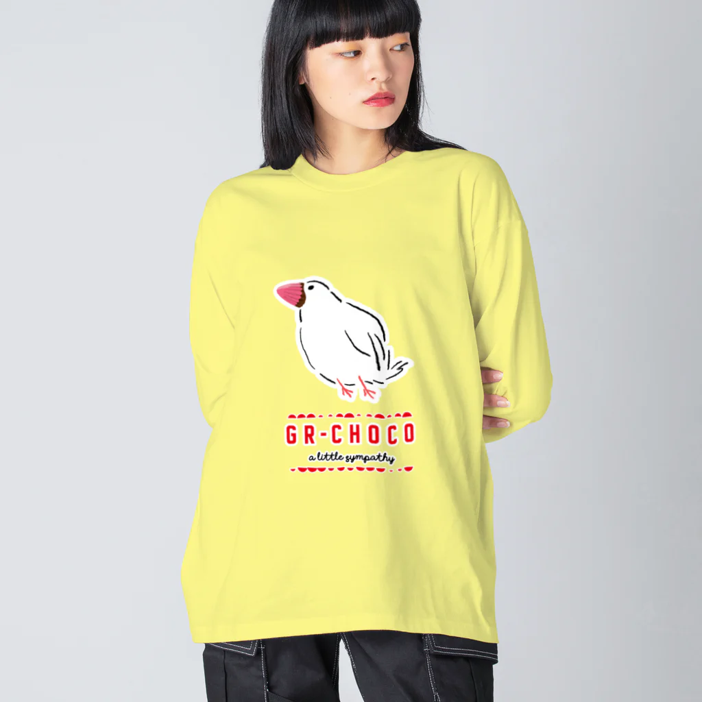 EASEの義理チョコ文鳥 ビッグシルエットロングスリーブTシャツ