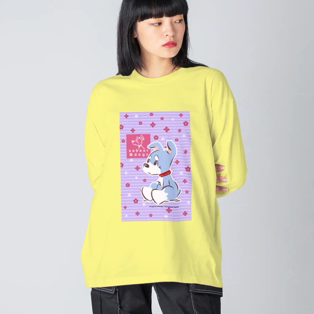 obosa_DENS/SABEAR_shop ＠SUZURIのおすわりマオちゃん_ウエア ビッグシルエットロングスリーブTシャツ