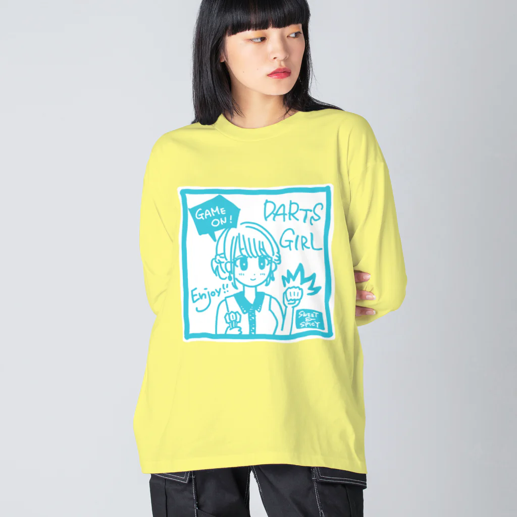 SWEET＆SPICY 【 すいすぱ 】ダーツのGAME ON!　【SWEET LIGHTBLUE】 Big Long Sleeve T-Shirt