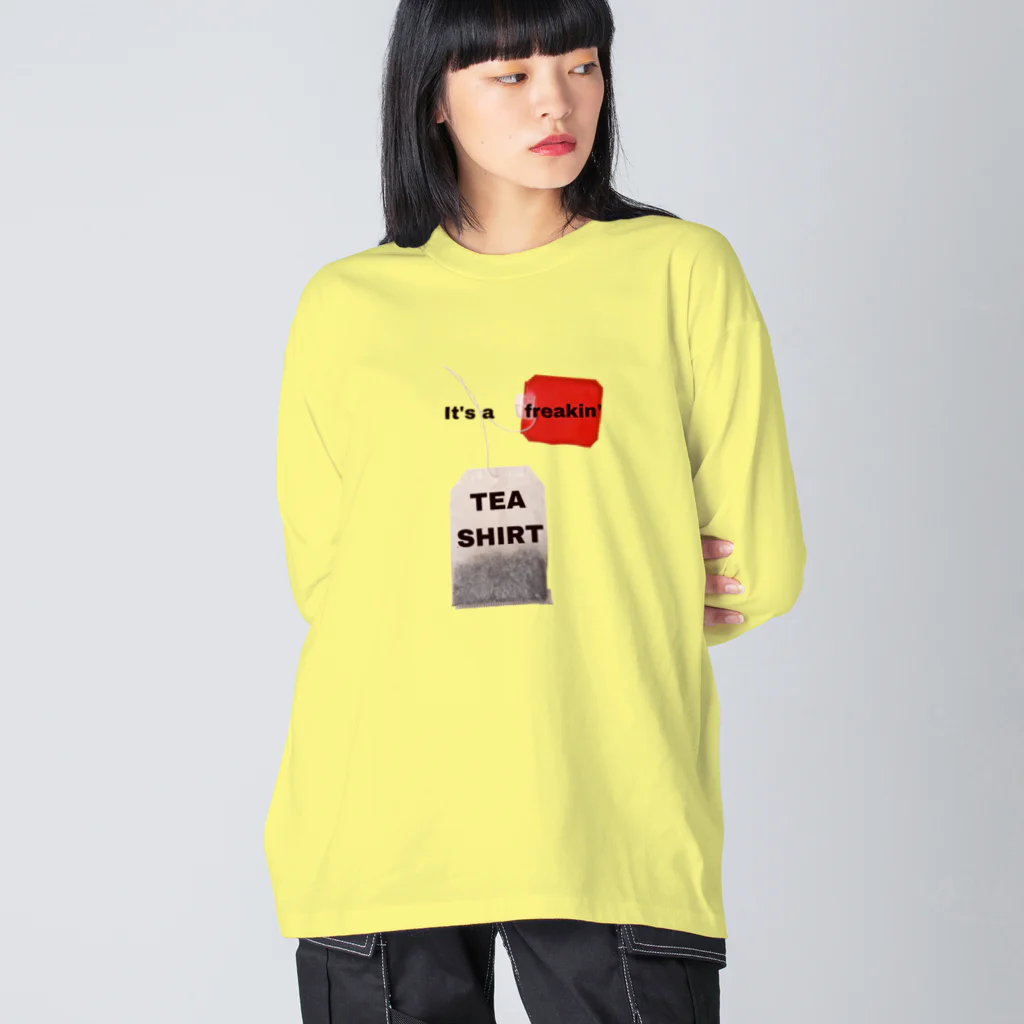 Fred Horstmanの ティーシャツ-Tシャツ、言葉遊び  It's a freaking Tea Shirt おかしな Tシャツ です ビッグシルエットロングスリーブTシャツ