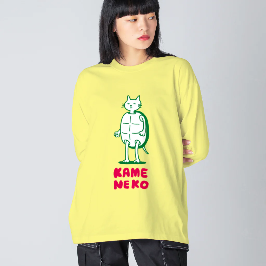 Ｄ・にゃん洋品店のカメネコさん ビッグシルエットロングスリーブTシャツ