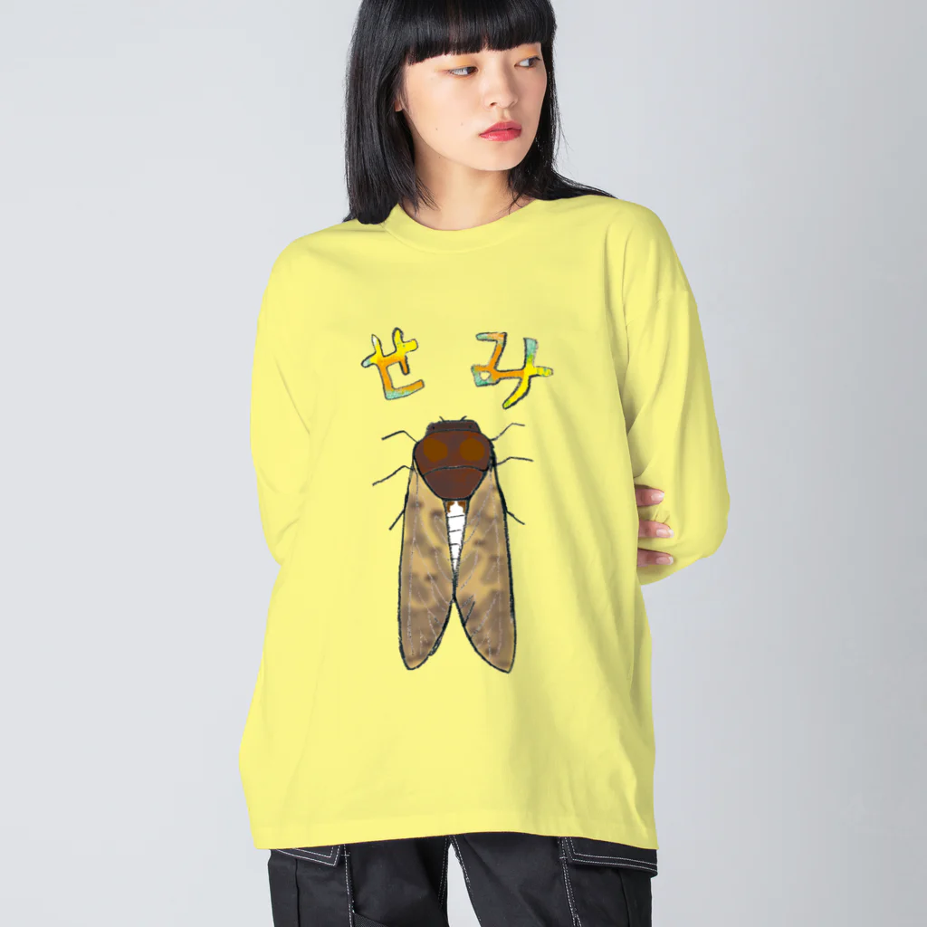 Drecome_Designのゆるいセミ ビッグシルエットロングスリーブTシャツ