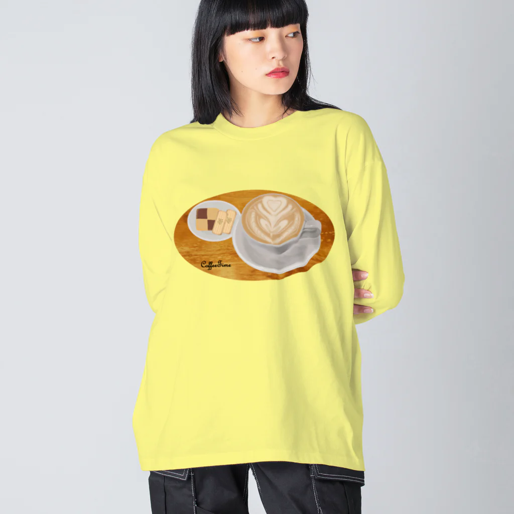 satoharuのハートのラテアート ビッグシルエットロングスリーブTシャツ