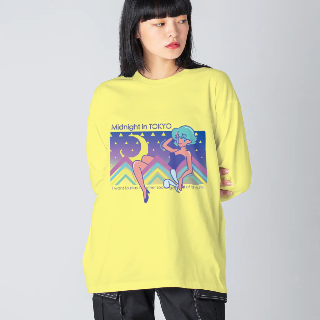 TSUKIKOU SHOP の月夜のバニーちゃん ビッグシルエットロングスリーブTシャツ