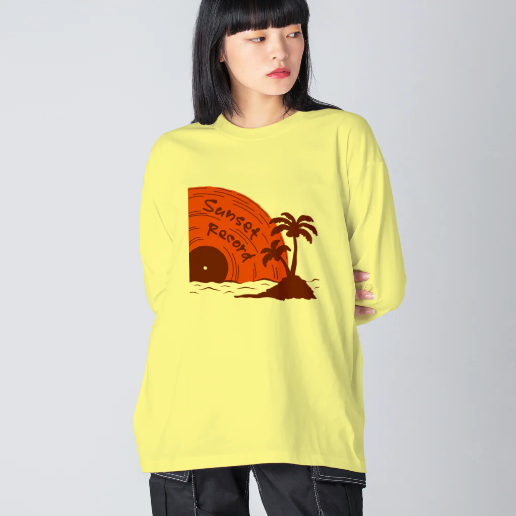 sandy-mのサンセットレコード ヴィンテージ風 Big Long Sleeve T-Shirt