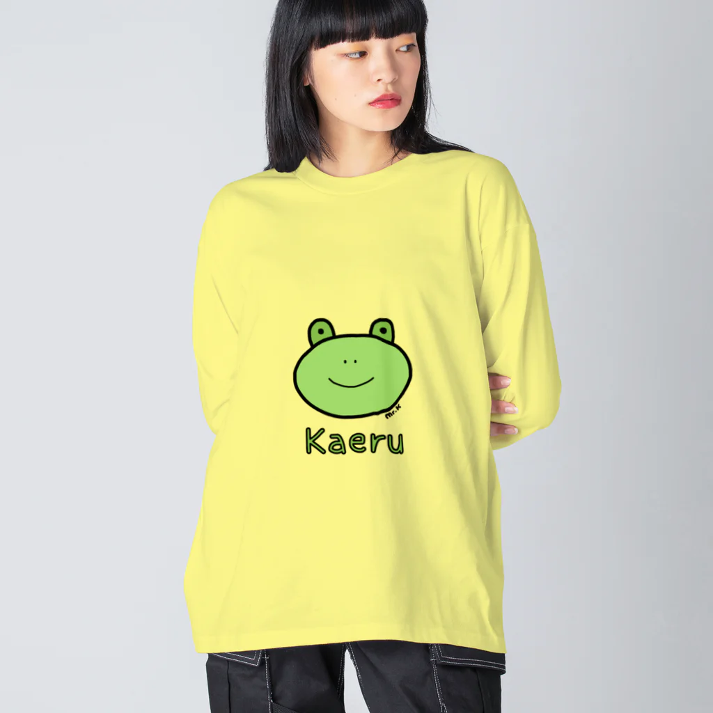 MrKShirtsのKaeru (カエル) 色デザイン ビッグシルエットロングスリーブTシャツ