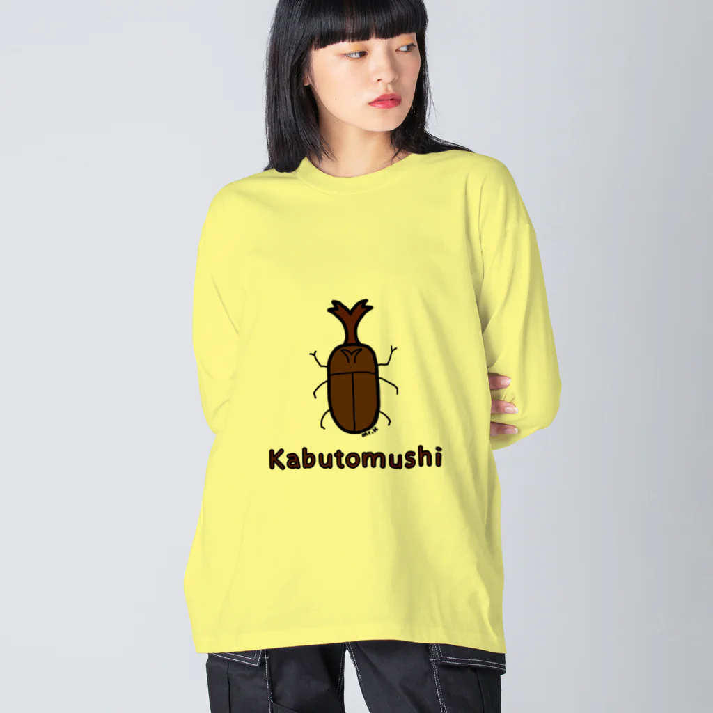 MrKShirtsのKabutomushi (カブトムシ) 色デザイン ビッグシルエットロングスリーブTシャツ