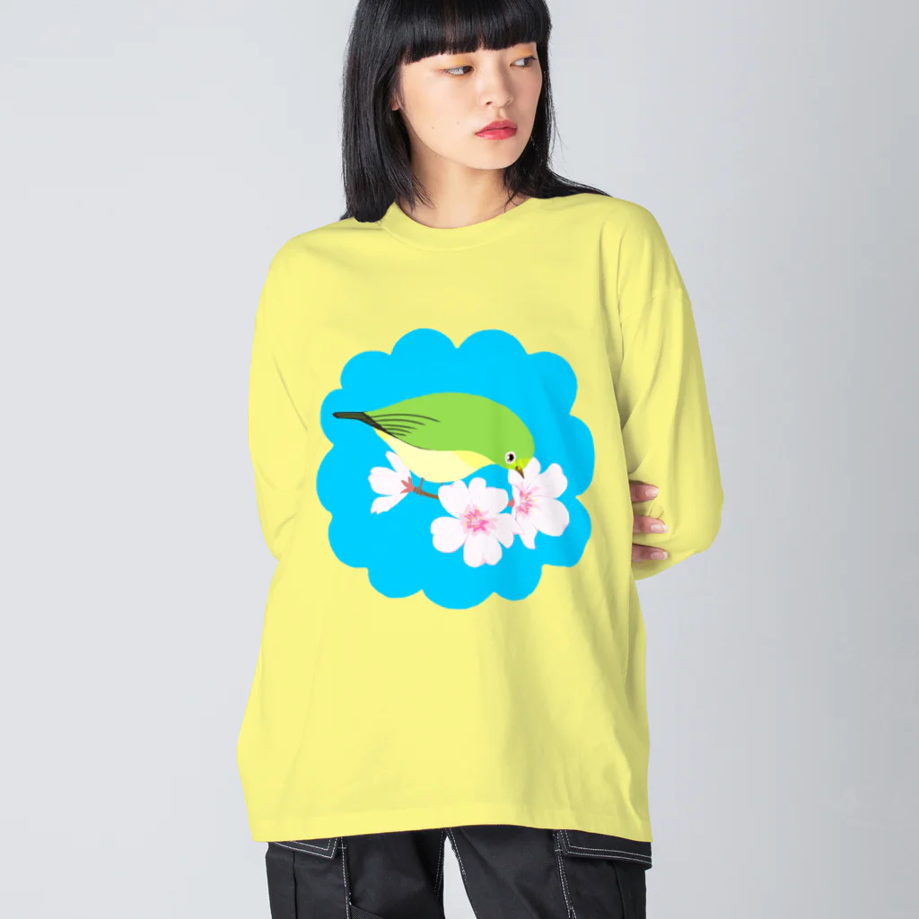 LalaHangeulの桜とメジロさん Big Long Sleeve T-Shirt