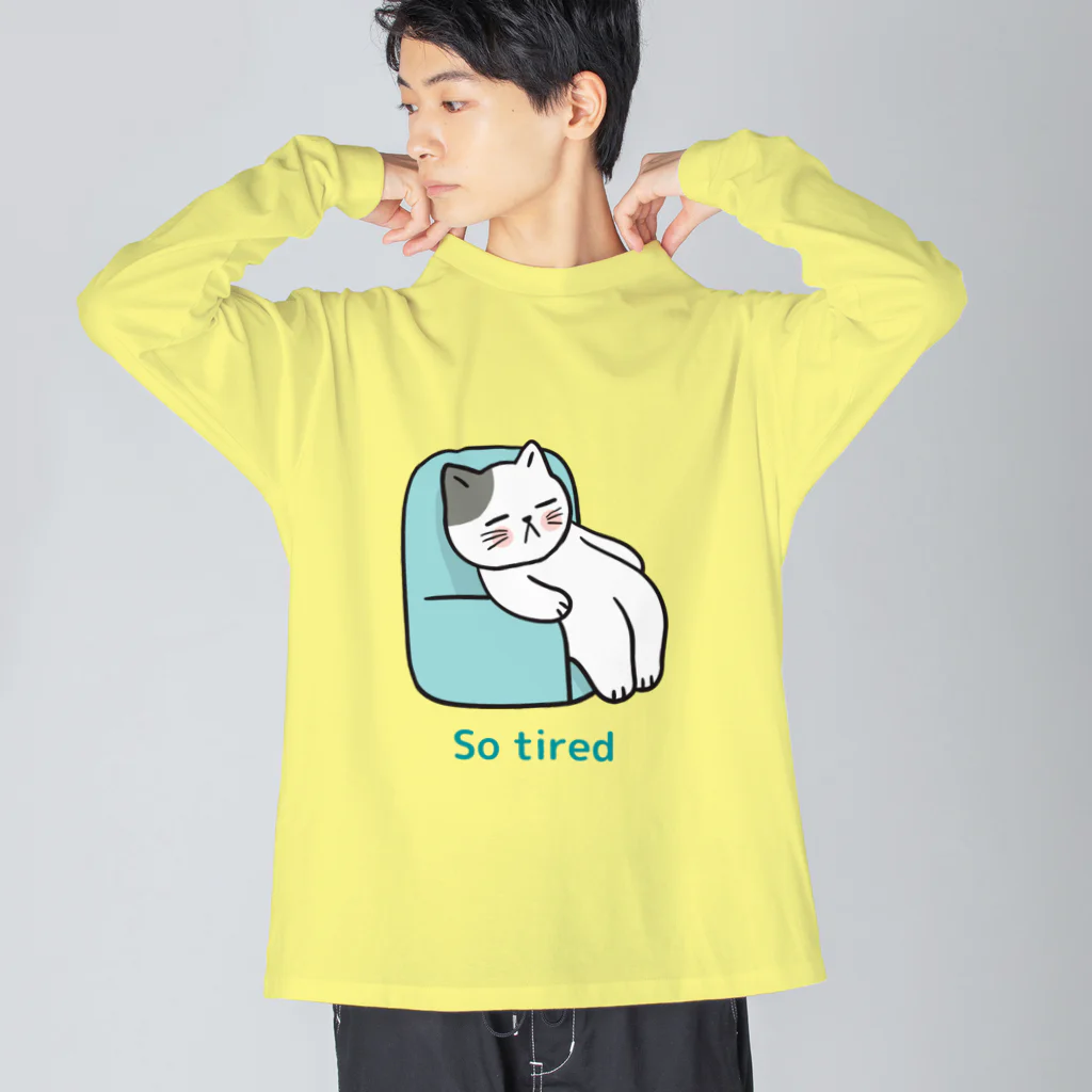 LoveAnimalの猫 So tired ビッグシルエットロングスリーブTシャツ