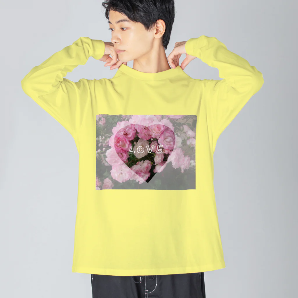 』Always Keep Sunshine in your heart🌻の薔薇の花はお好き？？ ビッグシルエットロングスリーブTシャツ