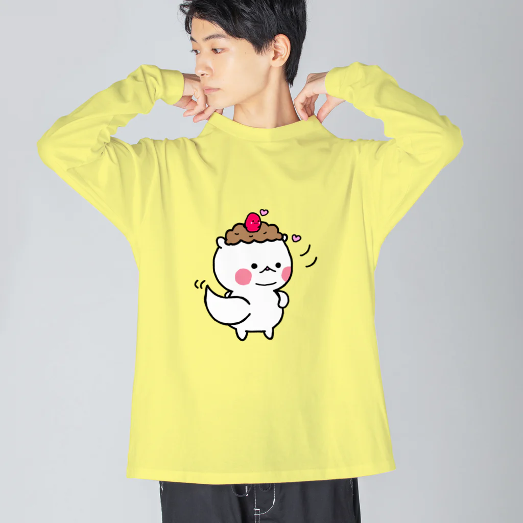 とりーとめんと。(もち三郎)のセクシーポーズもち三郎 Big Long Sleeve T-Shirt