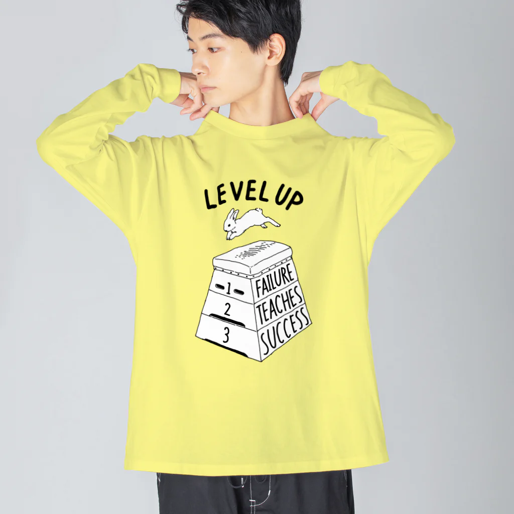 ねこぜもんのLEVEL UP FTS くろいロゴ Big Long Sleeve T-Shirt