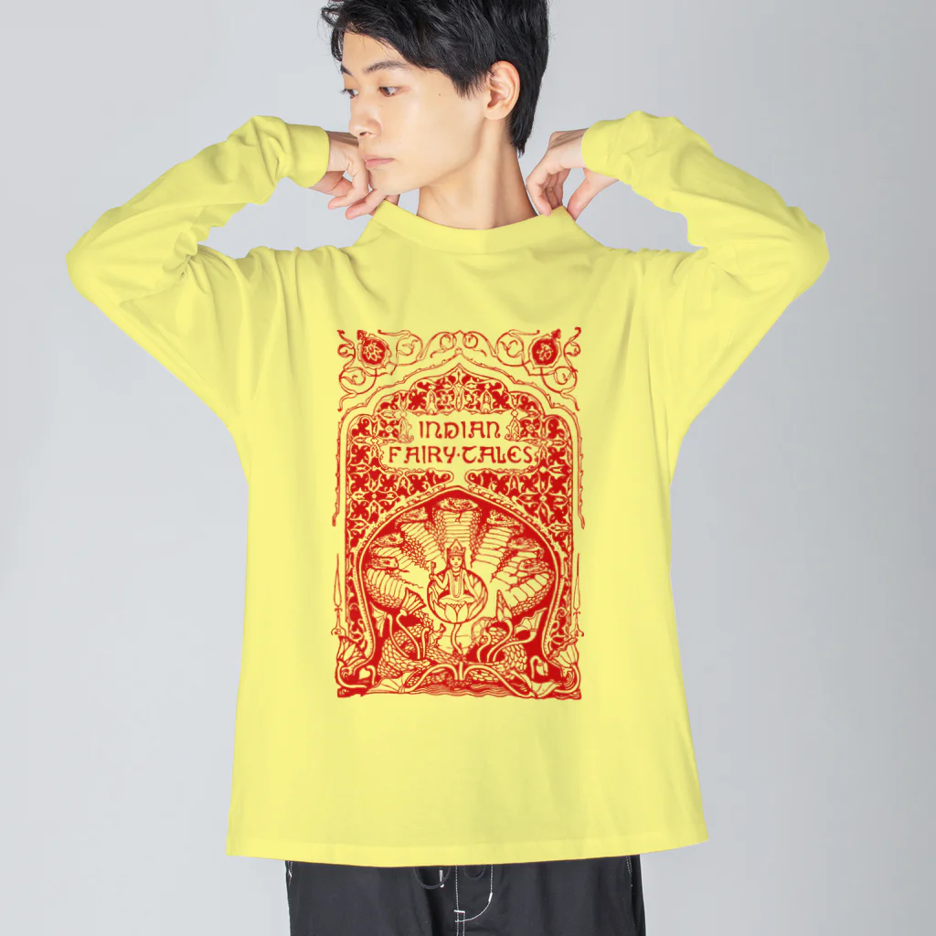 Nursery Rhymes  【アンティークデザインショップ】のインドのおとぎ話　赤 Big Long Sleeve T-Shirt