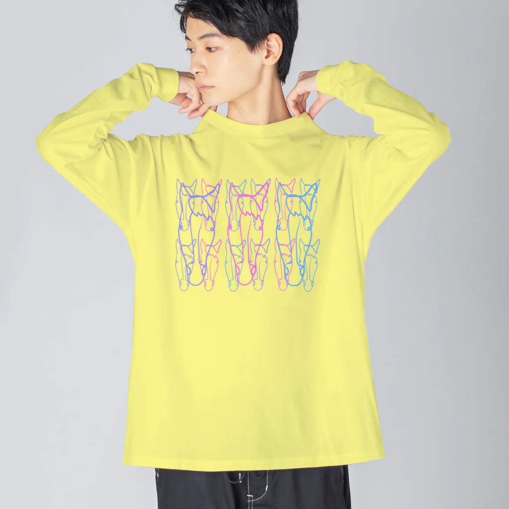 おはる屋さんのカラフルな馬さん Big Long Sleeve T-Shirt