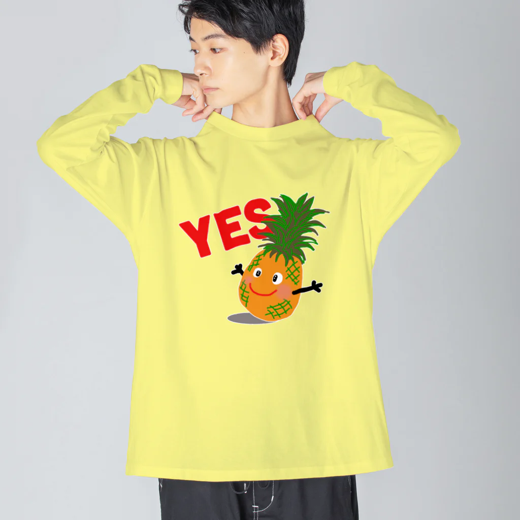 MZグラフィックスのパイナップル　YES ビッグシルエットロングスリーブTシャツ