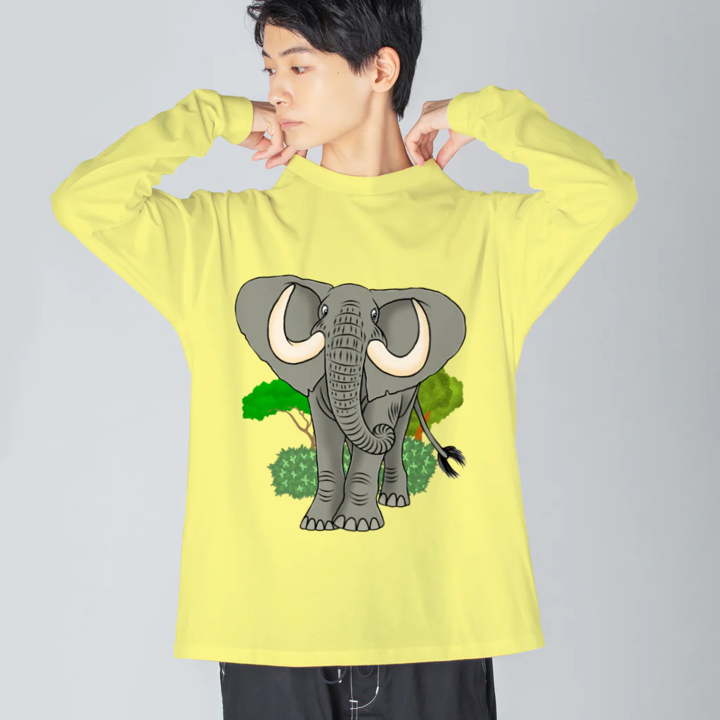 ZOO TYPHOONのアフリカゾウ ビッグシルエットロングスリーブTシャツ