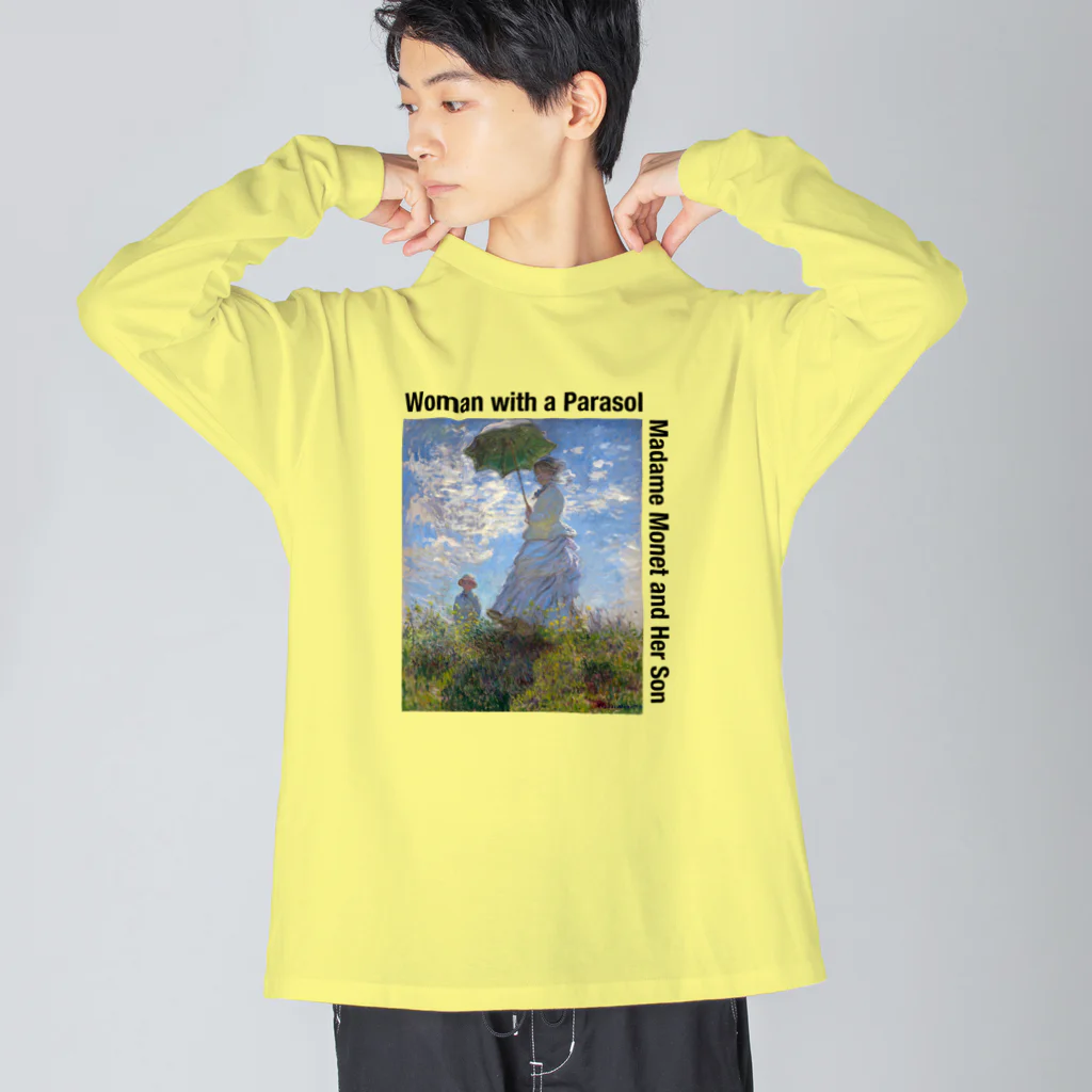 art-laboratory 絵画、芸術グッズのクロード・モネの「散歩、日傘をさす女性」Tシャツ ビッグシルエットロングスリーブTシャツ