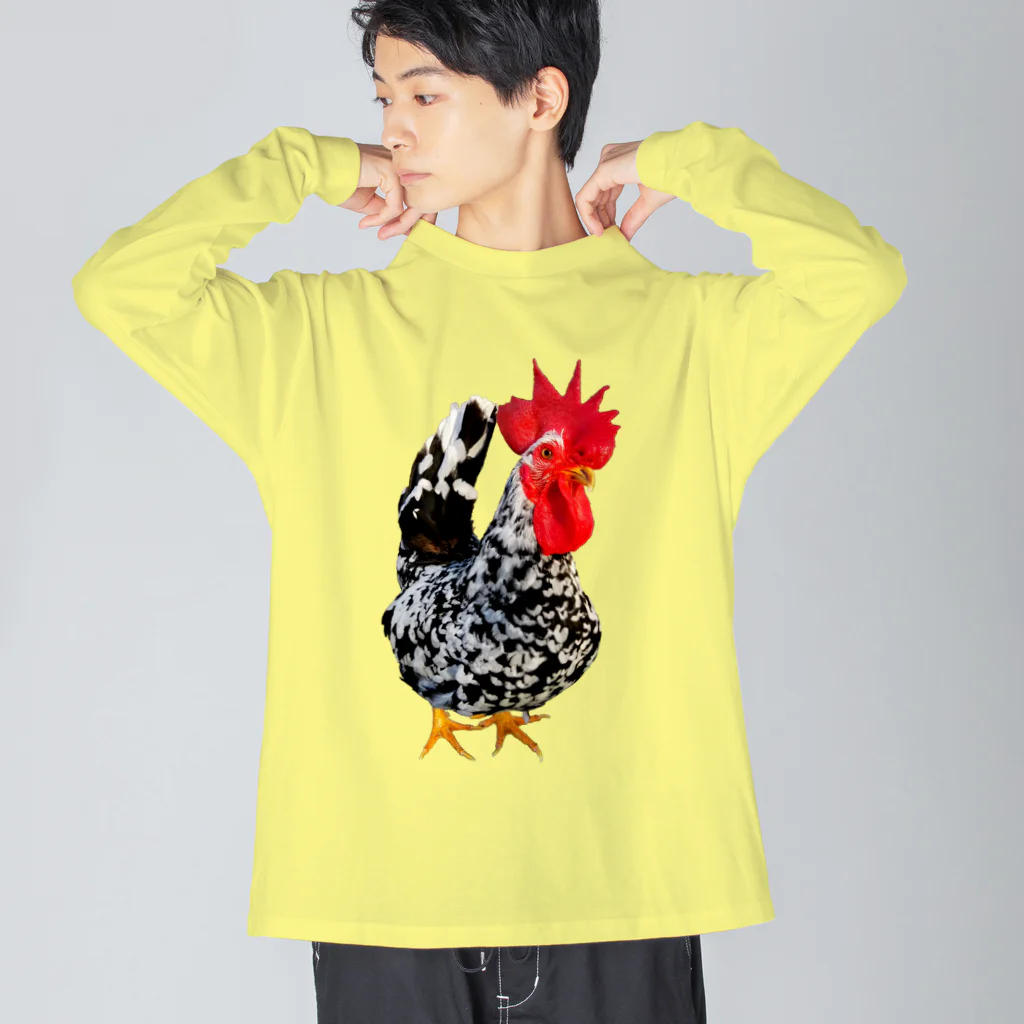 うずぴよの碁石チャボくん ビッグシルエットロングスリーブTシャツ