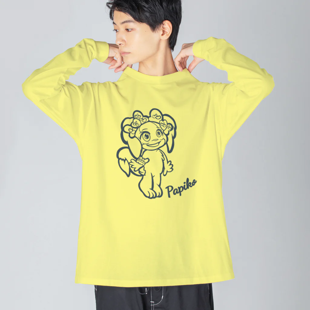 ちゃとらま　CHA10ramaのパピヨン　パピコ ビッグシルエットロングスリーブTシャツ