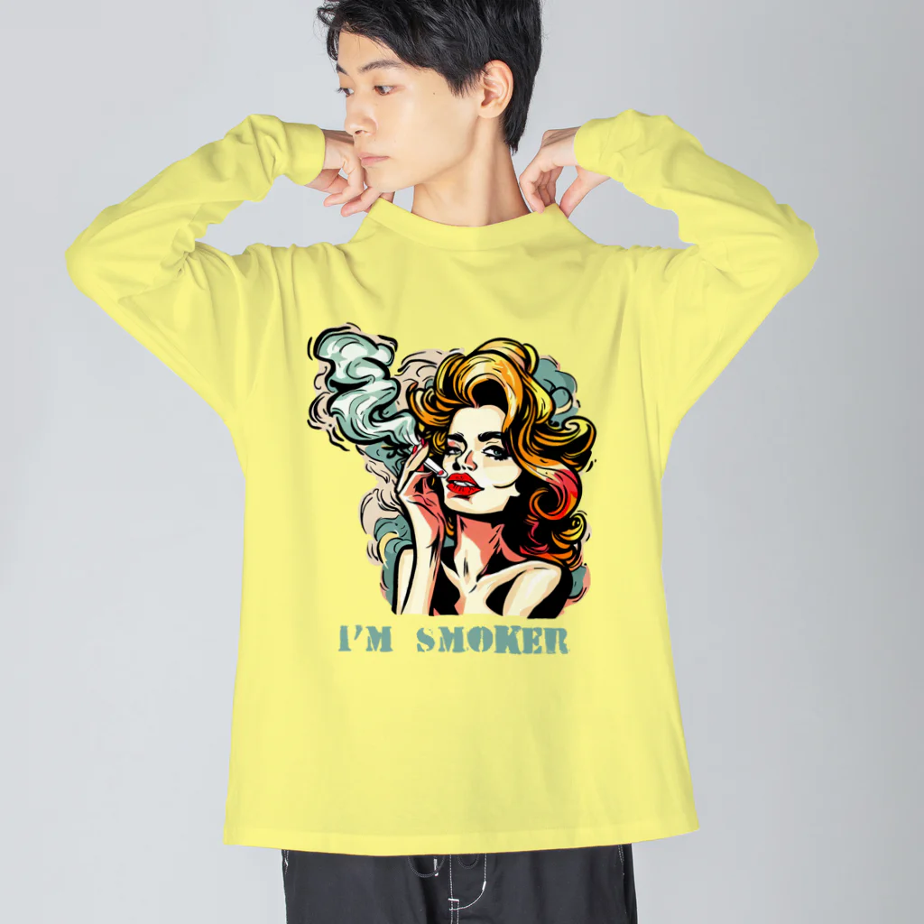 islandmoon13の煙草を吸う美女 Big Long Sleeve T-Shirt