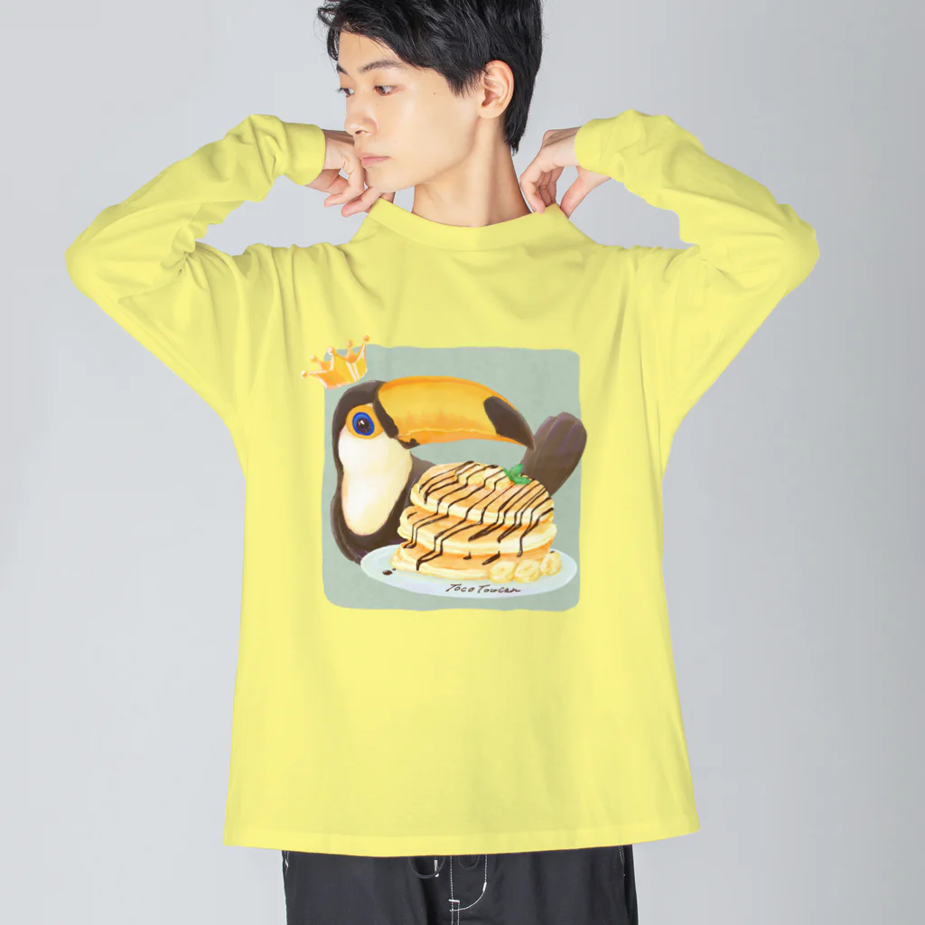 よふかしパーティーのオニオオハシパンケーキ ビッグシルエットロングスリーブTシャツ