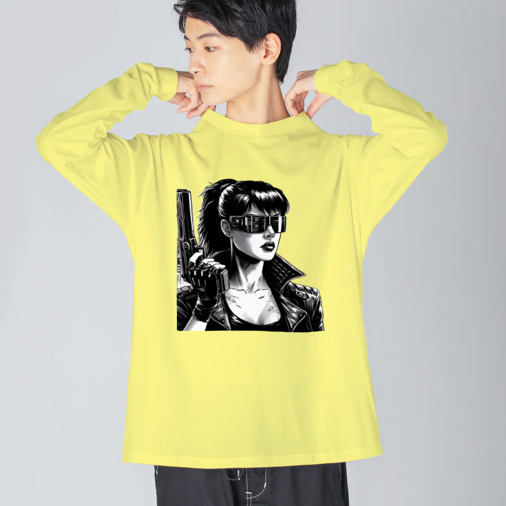 kangekiのサイバーパンクガールNo.8 Big Long Sleeve T-Shirt