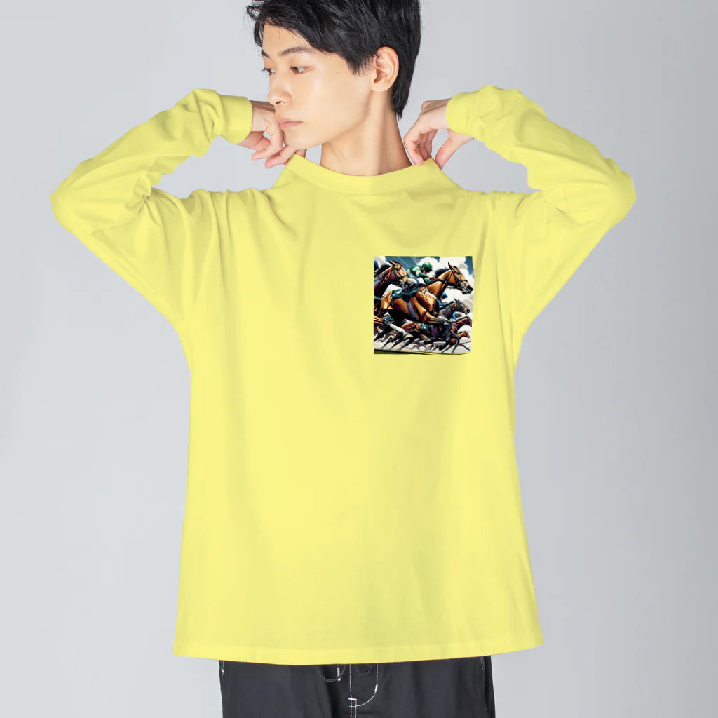 legendary horseのゴール前1ハロン、それは競馬の魂が燃え上がる瞬間 Big Long Sleeve T-Shirt