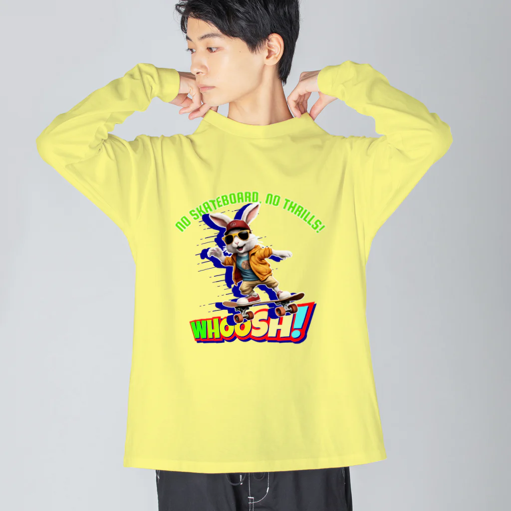 kazu_gのスケボーのない人生なんて!(ウサギ) Big Long Sleeve T-Shirt