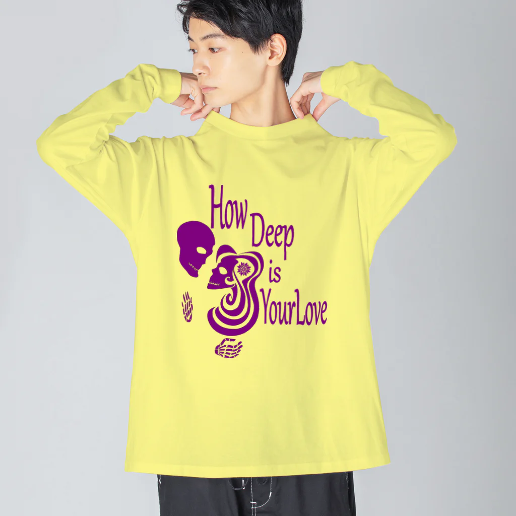 『NG （Niche・Gate）』ニッチゲート-- IN SUZURIのHow Deep Is Your Love(紫)  ビッグシルエットロングスリーブTシャツ