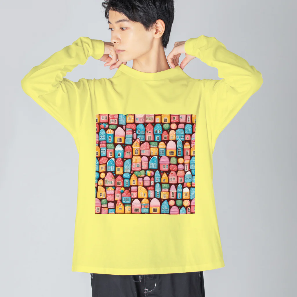 HOSHI-TANEKO🌠のかわいい💕タウンハウス🏠✨ ビッグシルエットロングスリーブTシャツ