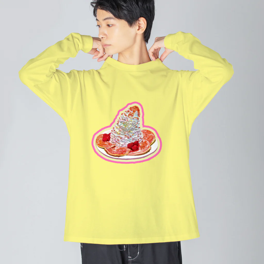 油絵描きの小物売り場の苺のパンケーキ ビッグシルエットロングスリーブTシャツ