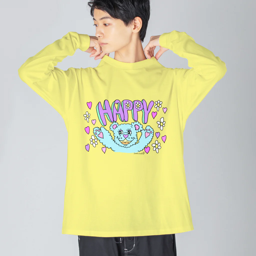 Sarah SunshineのHAPPY BEAR Big Long Sleeve T-Shirt