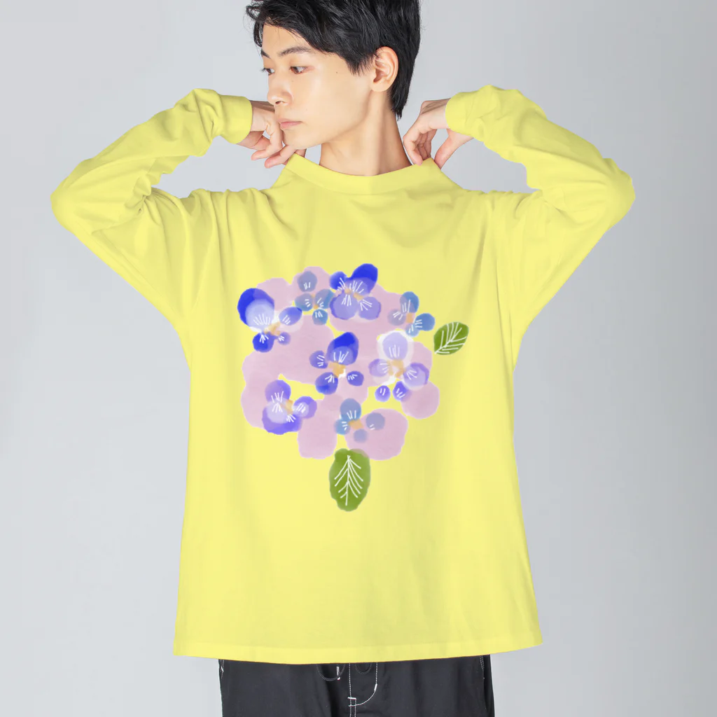 イラストレーター yasijunの君の名は紫陽花 ビッグシルエットロングスリーブTシャツ