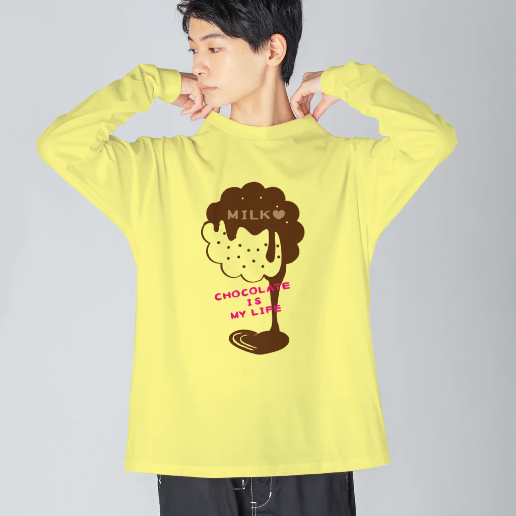 イラスト MONYAAT のCT98 CHOCOKATE IS MY LIFE*Ｃ ビッグシルエットロングスリーブTシャツ