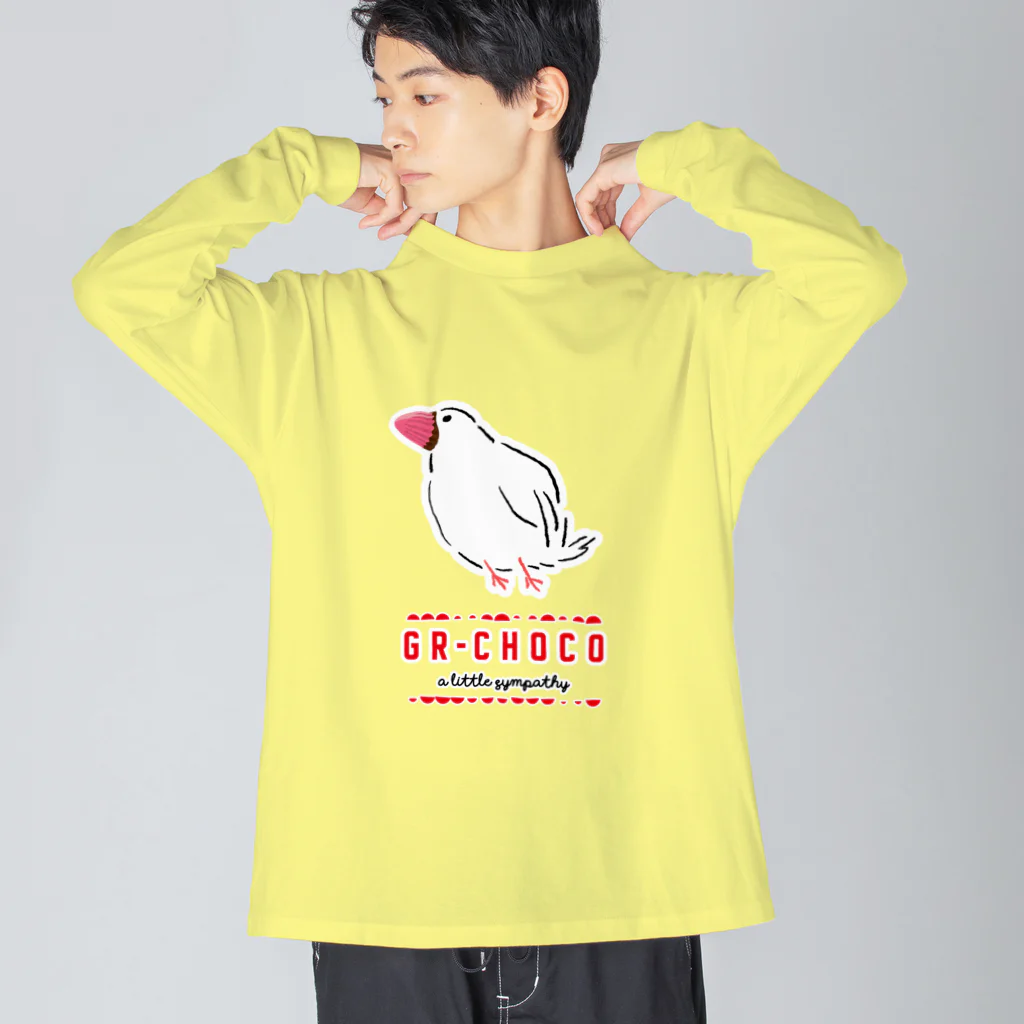 EASEの義理チョコ文鳥 ビッグシルエットロングスリーブTシャツ