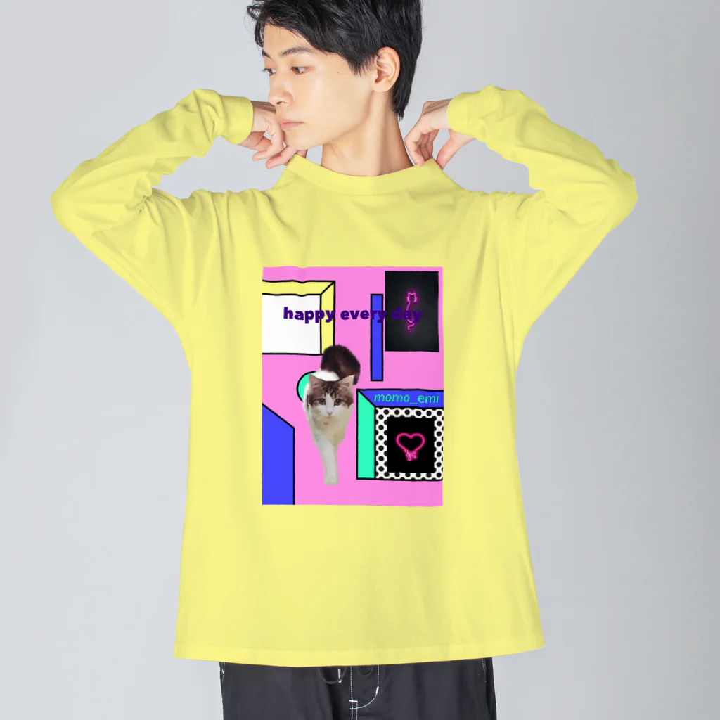 momo_emiのhappy Big Long Sleeve T-Shirt