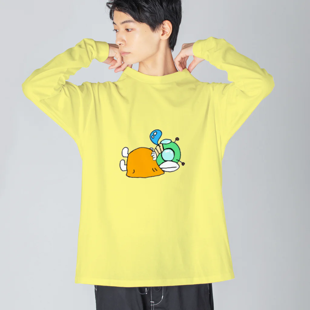 ミチル猫のお店の仮眠ライダー(オレンジ) Big Long Sleeve T-Shirt