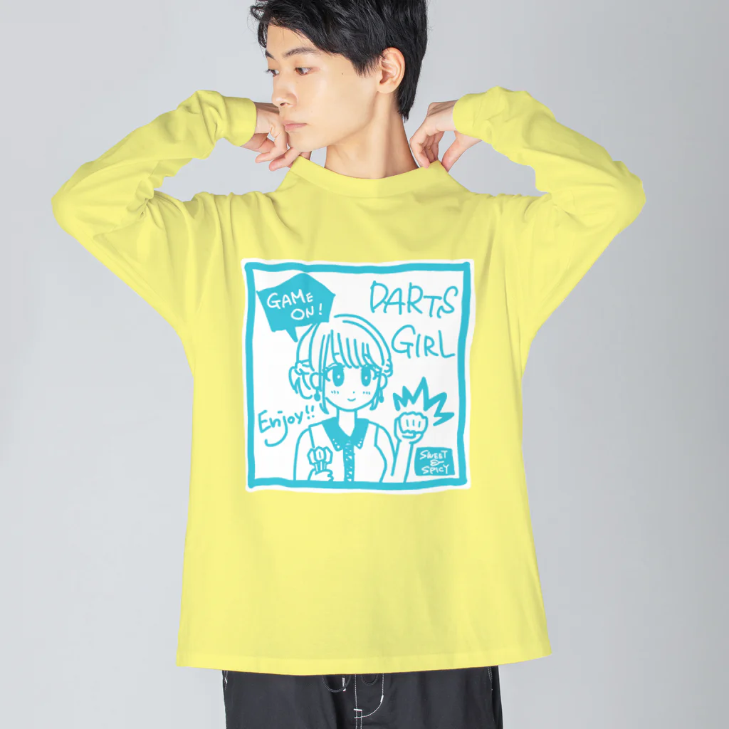 SWEET＆SPICY 【 すいすぱ 】ダーツのGAME ON!　【SWEET LIGHTBLUE】 ビッグシルエットロングスリーブTシャツ