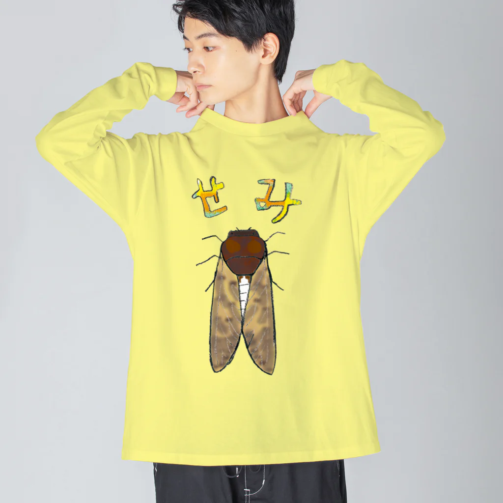 Drecome_Designのゆるいセミ ビッグシルエットロングスリーブTシャツ