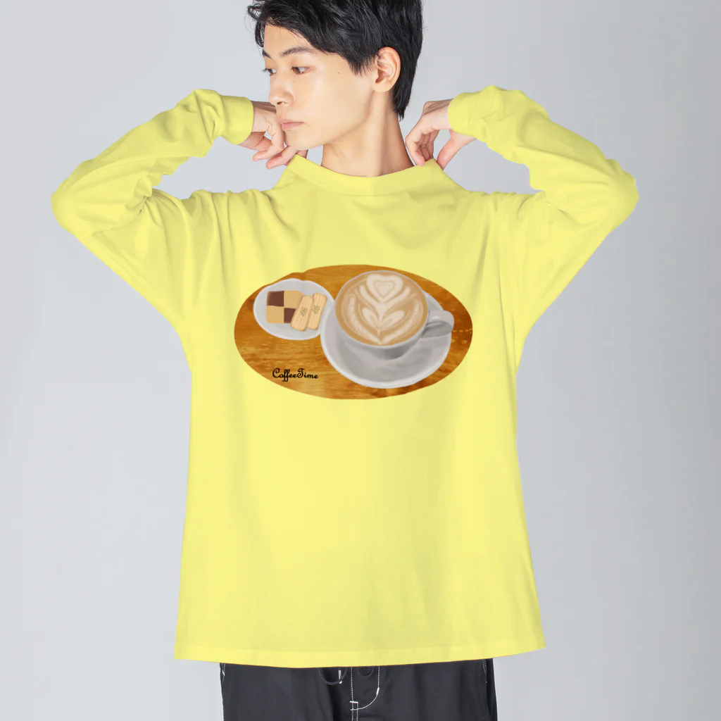 satoharuのハートのラテアート ビッグシルエットロングスリーブTシャツ