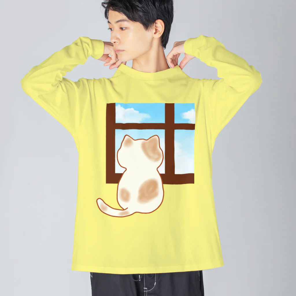 ウチのMEIGENやさんの猫 〜窓辺のひととき〜 Big Long Sleeve T-Shirt