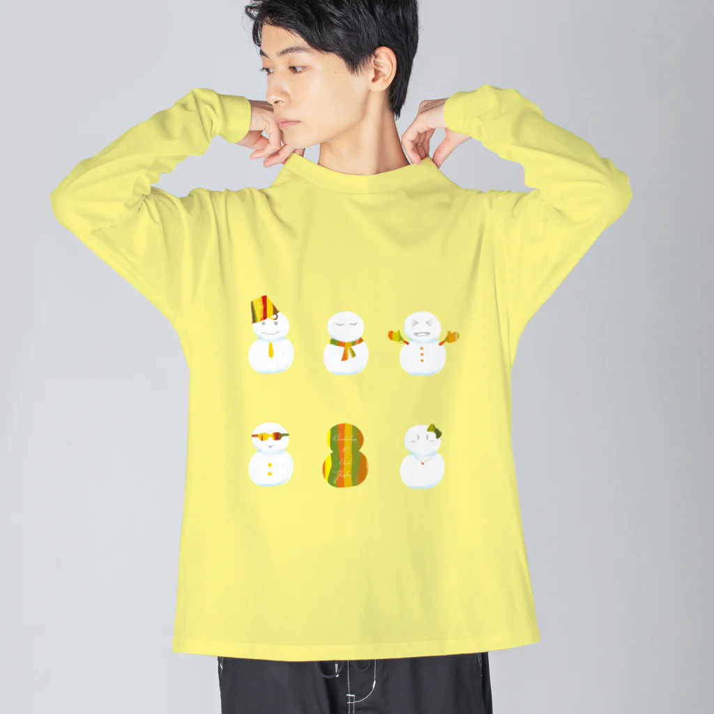 水母よるのsnowman。 ビッグシルエットロングスリーブTシャツ