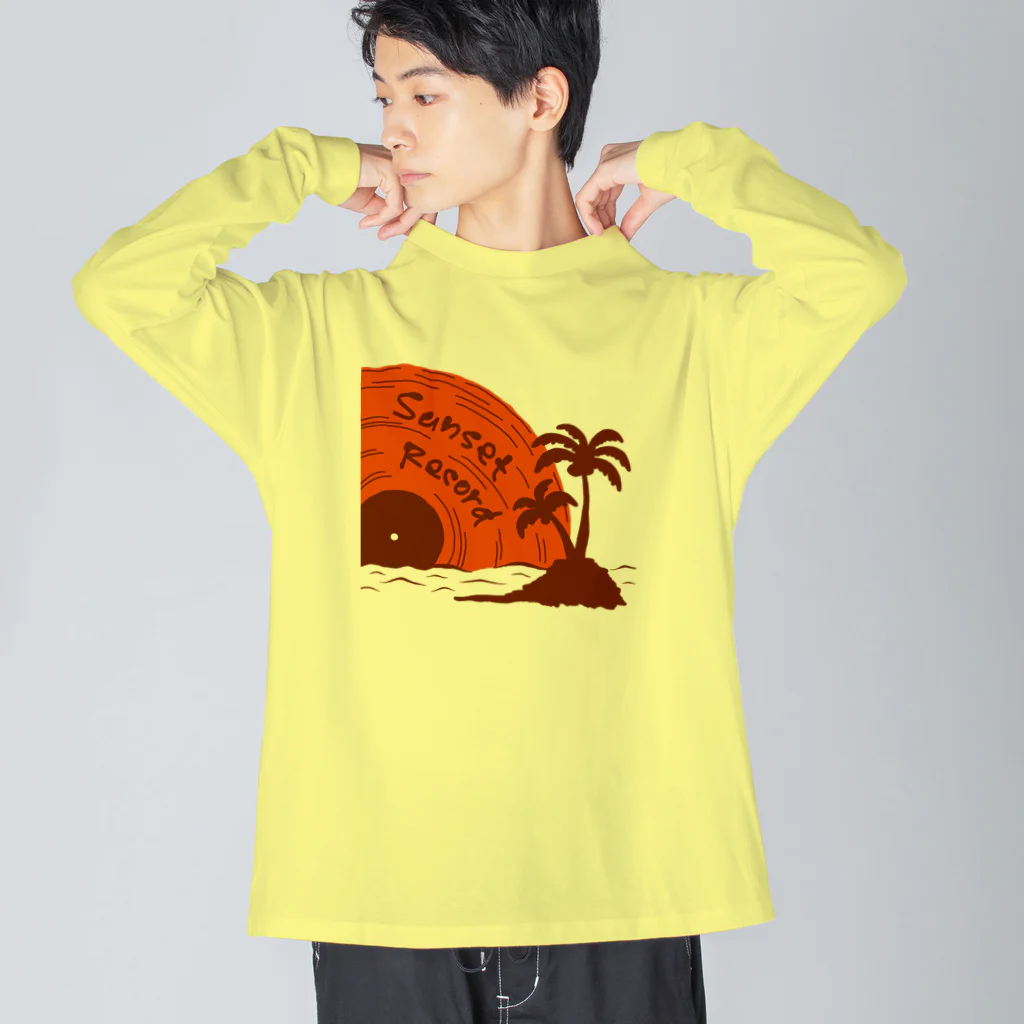 sandy-mのサンセットレコード ヴィンテージ風 Big Long Sleeve T-Shirt