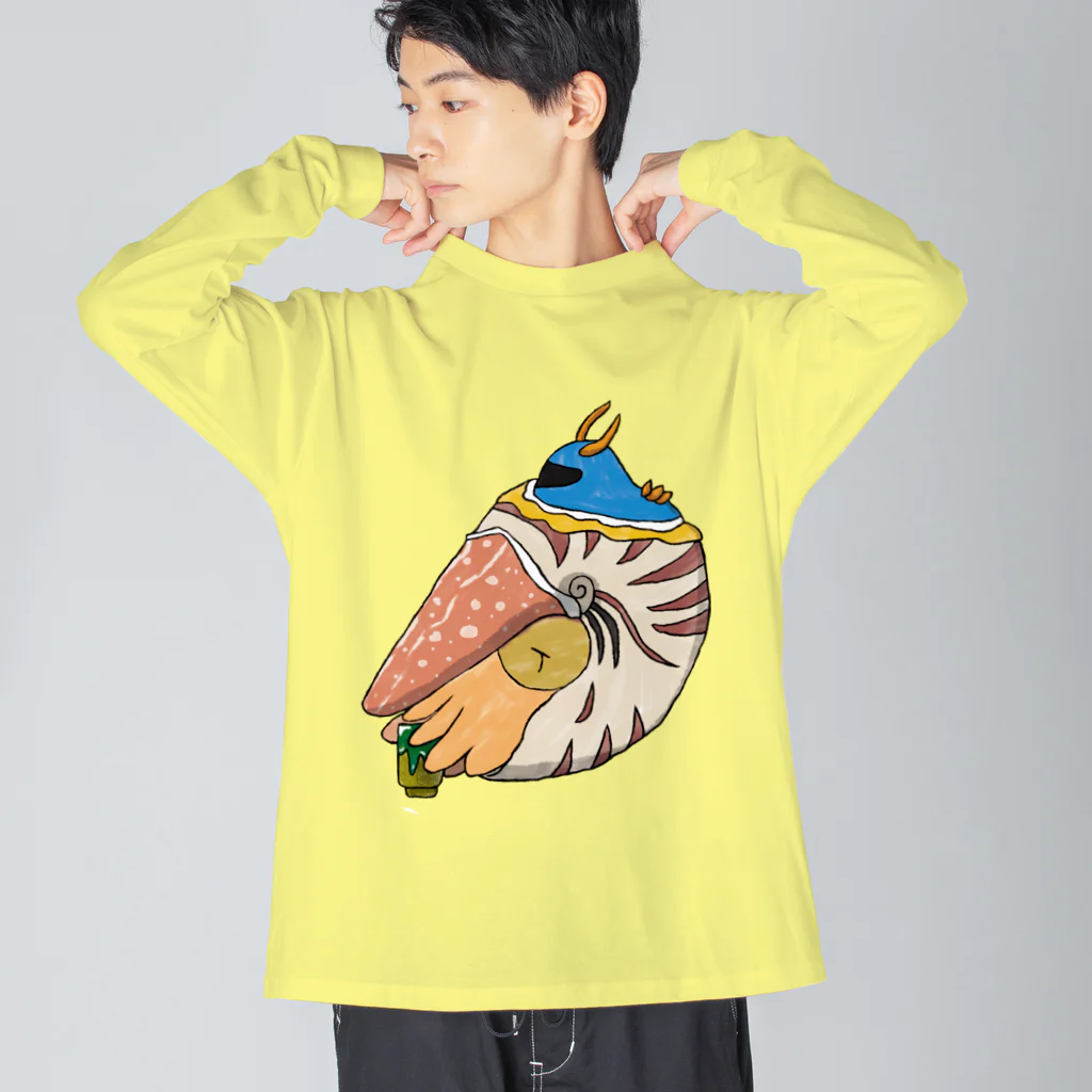 Drecome_Designの貝のない貝と貝のあるnot貝 Big Long Sleeve T-Shirt